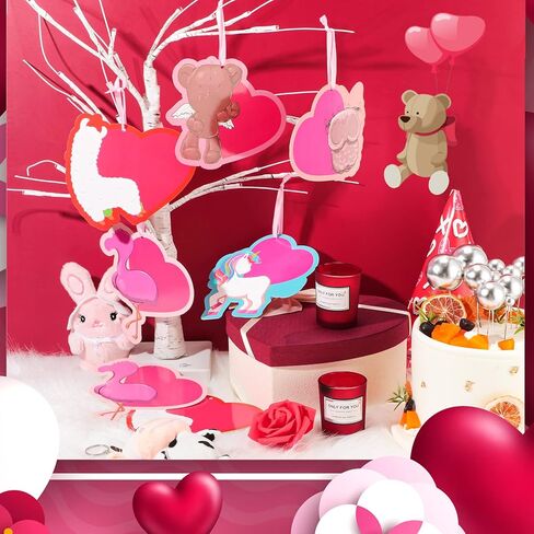 42 Valentines Day Craft Kits Valentine's Day Stickers with Hearts DIY Valentine Ornament Craft Kit for Kids Valentine Class Game and Handicraft Fun Home Activities, 6 Styles in Saudi Arabia