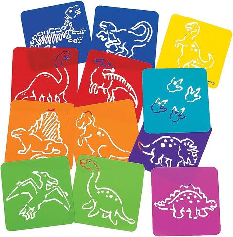Fun Express Dinosaur Stencils - 12 Pieces - Educational and Learning Activities for Kids in Saudi Arabia