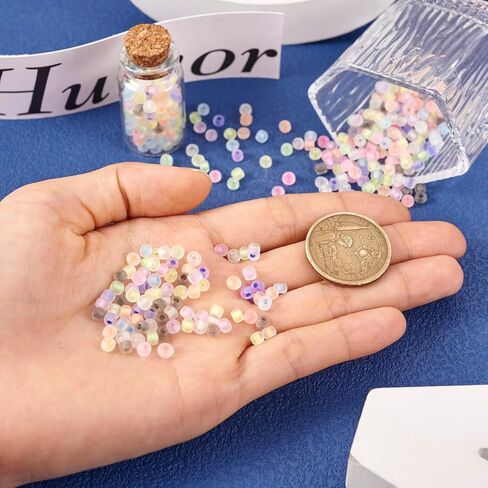 Beadthoven 5280pcs 2mm الخرز الزجاجي المضيء، متنوعة يتوهج في الظلام الخرز 11/0 جولة الخرز البذور الباستيل الملونة متوهجة صغيرة الخرز الشمسية الصغيرة DIY سوار قلادة صنع المجوهرات الحرف اليدوية in Kuwait
