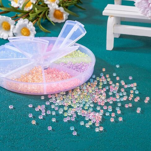 Beadthoven 5280pcs 2mm الخرز الزجاجي المضيء، متنوعة يتوهج في الظلام الخرز 11/0 جولة الخرز البذور الباستيل الملونة متوهجة صغيرة الخرز الشمسية الصغيرة DIY سوار قلادة صنع المجوهرات الحرف اليدوية in Kuwait