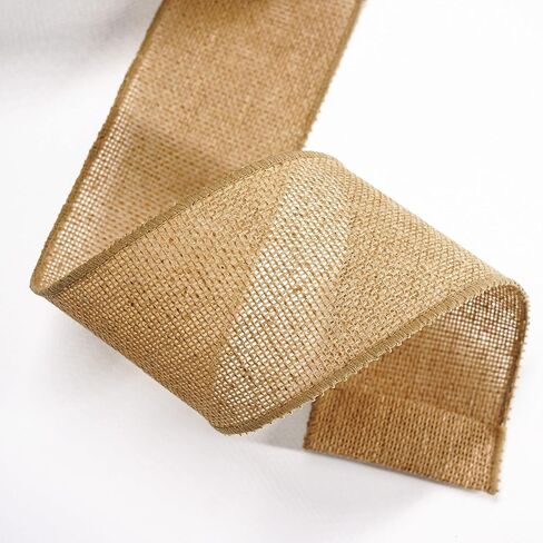 شريط سلكي من الخيش من ترايكو - 3 بوصة × 20 ياردة (60 قدمًا) × 1 لفة لديكور المنزل في عيد الميلاد، وتغليف الهدايا، وصناعة القوس، والإكليل، والحرف اليدوية، والزفاف in Kuwait