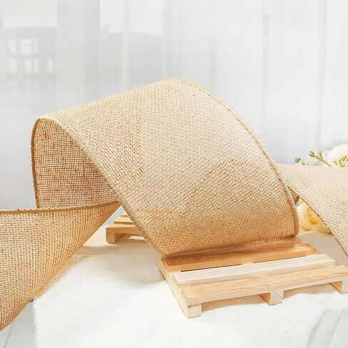 شريط سلكي من الخيش من ترايكو - 3 بوصة × 20 ياردة (60 قدمًا) × 1 لفة لديكور المنزل في عيد الميلاد، وتغليف الهدايا، وصناعة القوس، والإكليل، والحرف اليدوية، والزفاف in Kuwait