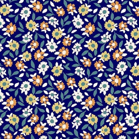 تصميم زهور Ditsy من Texco Inc مطبوع DTY 92% بوليستر 8% ألياف لدنة مصقولة على الوجهين، شمام بحري 1 ياردة in Kuwait