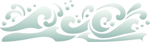 استنسل مموج، 17.5 × 4.5 انش (طول) - استنسل بحري بحري وشاطئ بحر الشعاب المرجانية لقوالب الرسم in Kuwait