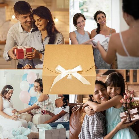 15 عبوة من صناديق هدايا 8×8×4 من يونيكوباك، صناديق هدايا كرافت مع اغطية للهدايا، صندوق اقتراح لوصيفة العروس، صناديق هدايا الكريسماس in Kuwait