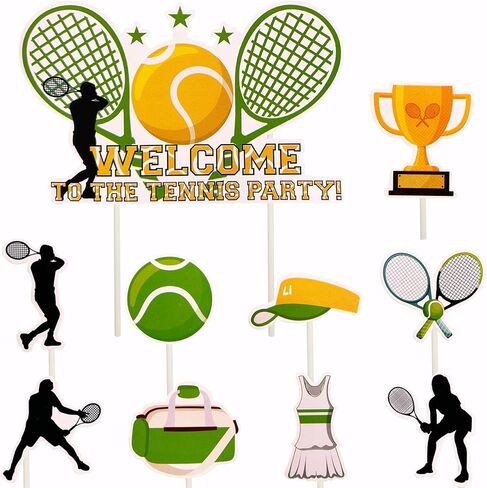 زينة علوية للكب كيك والحلوى والتنس من ورق القش لتزيين الحفلات والتنس وحفلات استقبال المولود وحفلات اعياد الميلاد - مجموعة من 37 قطعة in Kuwait