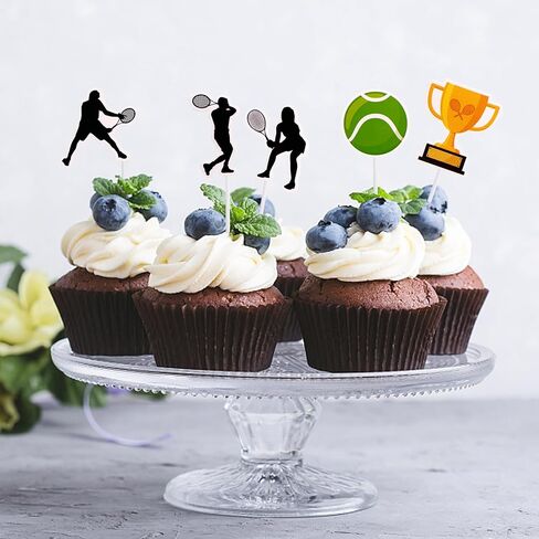 زينة علوية للكب كيك والحلوى والتنس من ورق القش لتزيين الحفلات والتنس وحفلات استقبال المولود وحفلات اعياد الميلاد - مجموعة من 37 قطعة in Kuwait