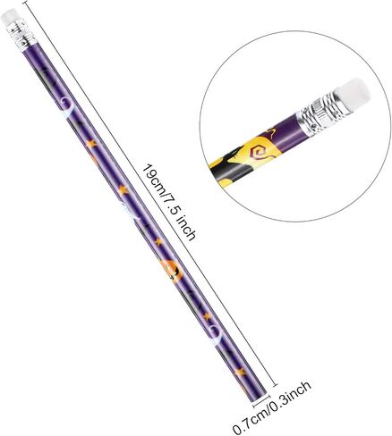 Outus 50 Pieces Halloween Pencils 7.5 x 0.3 inch Wood Pencils Assorted Patterns Pencils for Halloween Party Supplies, 10 Styles in Saudi Arabia