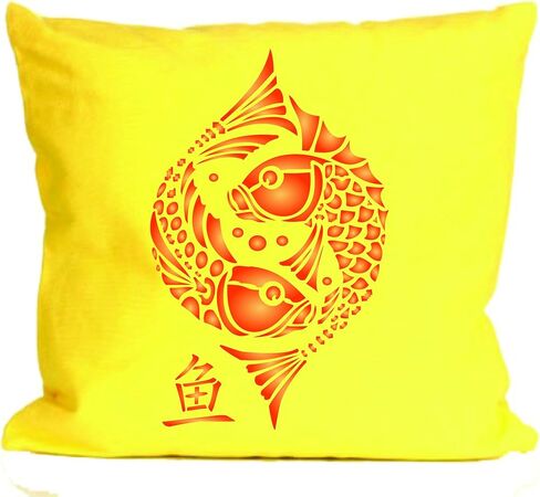 استنسل رمز السمكة الشرقية، 3 × 4.75 بوصة (XS) - استنسل رمز الحظ السعيد البوذي الصيني الآسيوي لقالب الرسم in Kuwait