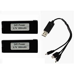 مصرف البحرين المركزي ترقية 3.7 فولت 850 مللي أمبير بطارية ليبو قدرة عالية ل Eachine E58 JY019 GD88 L800 S168 RC كوادكوبتر بطارية بدون طيار 2 حزمة مع شاحن USB in Kuwait