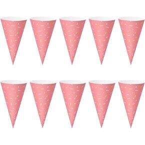 WANDIC Kraft Paper Cones, 50 Pcs Black Wedding Confetti Cones Bouquet Petals Candy Bags Boxes Flower Holder with Hemp Ropes Label Stickers Tape