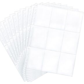 50 عبوة من 9 جيوب لصفحات بطاقات التداول 900 جيب مزدوجة الجوانب شفافة للغاية لبطاقات التداول و11 فتحة تناسب 3 حلقات لبطاقات البوكيمون والبطاقات الرياضية والكوبونات وبطاقات الالعاب وبطاقات صور كيه بوب in Kuwait