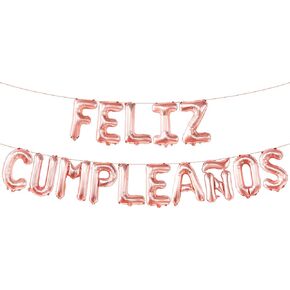 KatchOn, Gold Feliz Cumpleanos Balloons Banner - 16 Inch | Gold Feliz Cumpleanos Banner for Feliz CumpleaÒos Decoracion | Spanish Happy Birthday Balloon Gold Banner for Spanish Birthday Decoration