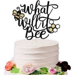 Sodasos What Will It Bee Cake Topper,Black Gold Glitter What Will It Bee Decorations,Bee Baby Shower Bee Birthday Party Decorations Bee Party Favors Bee Baby Shower Centerpieces in Kuwait