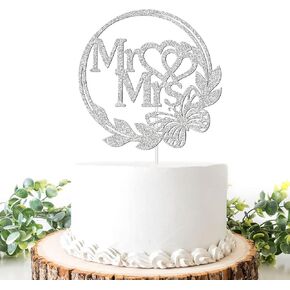 غلاف كيك مستر آند مسز مع فراشة، فضي لامع للعروس والعريس وحفلات الزفاف والعريس وتزيين كعكة الحب، لوازم حفل الخطوبة / الذكرى السنوية in Kuwait