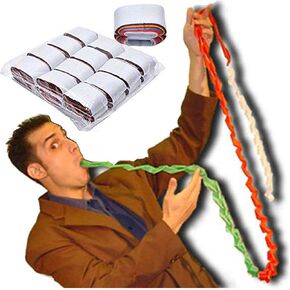 Yahpetes Mouth Coils Paper 12 Pcs Mouth Coils Vomit Paper Colored Mouth Coils Stage Magic Tricks Accessories Gimmick Funny Illusion（White）