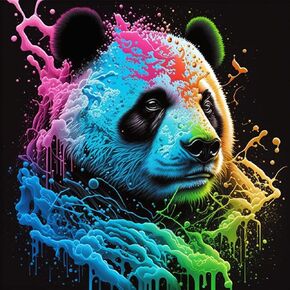 Cuneai DIY 5D Diamond Painting Panda, Paint with Diamonds Art Colorful Painting Crystal Embroidery Cross Stitch Round Drill by Number Kits for Home Wall Decoration Handicrafts 12x12 inch in Kuwait