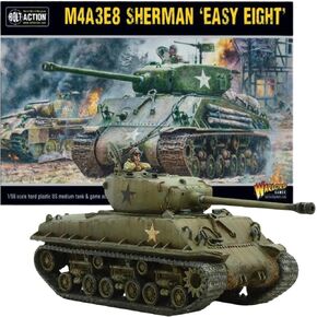 تم تسليم ألعاب الحرب - مصغرات بولت أكشن - ألعاب أمراء الحرب M4A3E8 Sherman Easy Eight منمنمات 28 مم، خزان متوسط، بطاقات، ورقة ملصق، نرد، دليل، علامات، حزمة رقمية - مجموعة نماذج مجسمة in Kuwait