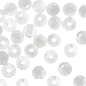 OLYCRAFT 50Pcs 6mm Natural Amethyst Beads 2mm Large Hole Natural Stone Beads Round Loose Beads Round Gemstone Beads Energy Stone for Bracelet Necklace Earring Jewelry Making DIY Crafts