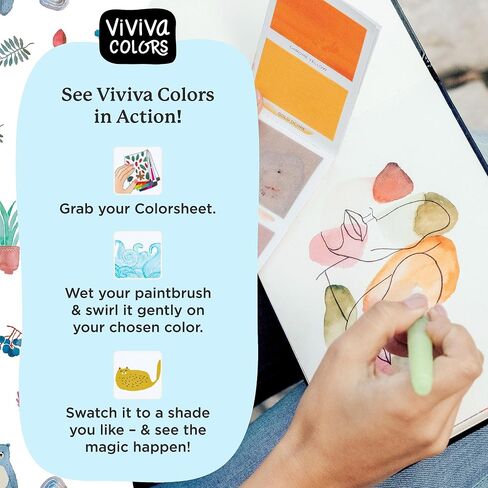 Viviva Travel Watercolor Sheets - Metallic 10 Colors, Portable Paint Set in Kuwait
