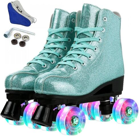 XUDREZ Womens Roller Skates Outdoor and Indoor Roller Skates Double Row PU Leather Roller Skates for Women Men Kids in Kuwait