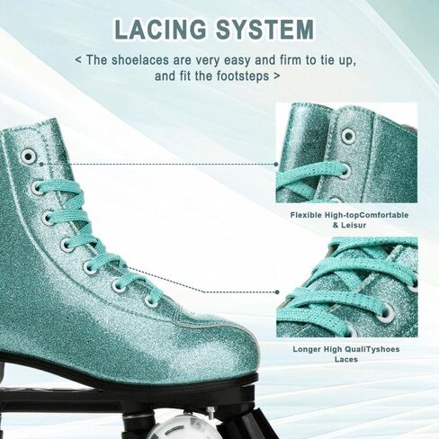 XUDREZ Womens Roller Skates Outdoor and Indoor Roller Skates Double Row PU Leather Roller Skates for Women Men Kids in Kuwait