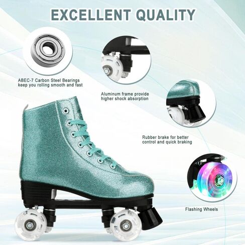 XUDREZ Womens Roller Skates Outdoor and Indoor Roller Skates Double Row PU Leather Roller Skates for Women Men Kids in Kuwait