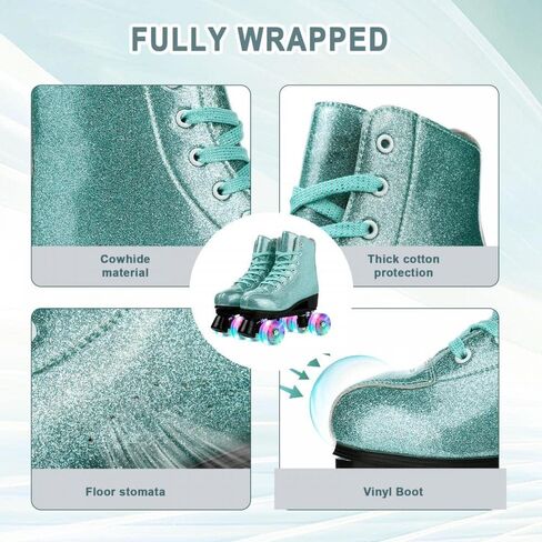 XUDREZ Womens Roller Skates Outdoor and Indoor Roller Skates Double Row PU Leather Roller Skates for Women Men Kids in Kuwait