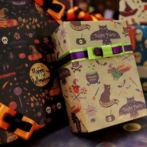 WDNUKEE Halloween Wrapping Paper for Kids Girls Women Adults Boys Men,6 Sheets Halloween Kraft Wrapping Paper,Halloween Wrapping Paper Folded Flat 20x28 inches each in Kuwait