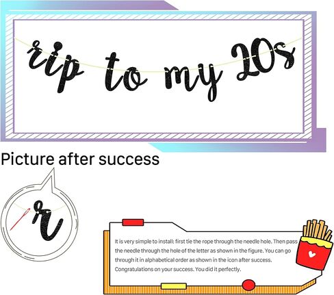 Rip to My 20s Banner Black Glitter,Funeral for My Youth, RIP Twenties Birthday Banner, Death to 20s Birthday Party, 30th Birthday Party Decor in Kuwait