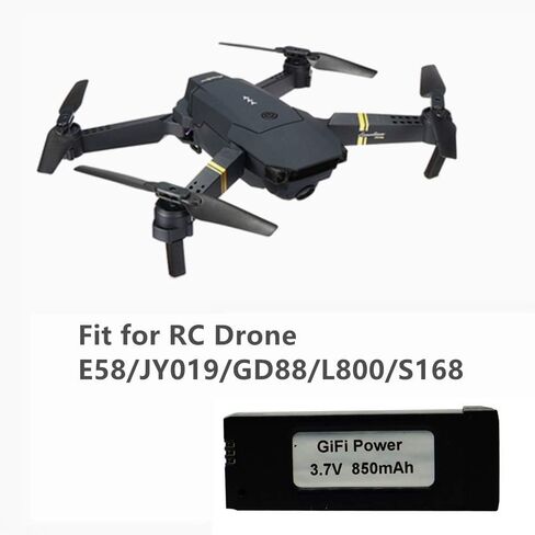 مصرف البحرين المركزي ترقية 3.7 فولت 850 مللي أمبير بطارية ليبو قدرة عالية ل Eachine E58 JY019 GD88 L800 S168 RC كوادكوبتر بطارية بدون طيار 2 حزمة مع شاحن USB in Kuwait