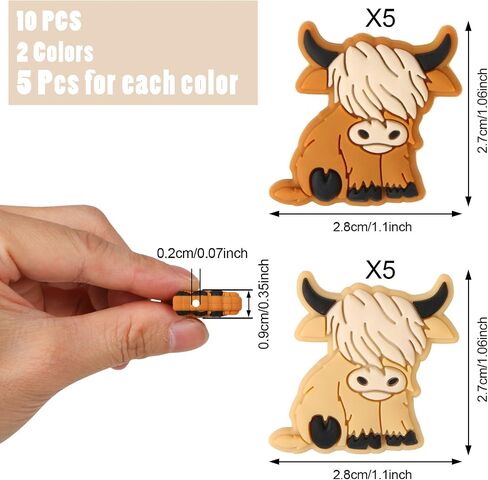 BENOSPACE 10Pcs Cow Beads Cartoon Animal Silicone Beads with Hole Loose Cow Printed Bead Colorful Flat Spacer Beads for Jewelry Making DIY Pen Beads Necklaces Bracelet Keychain Lanyard Crafts Supplies in Saudi Arabia