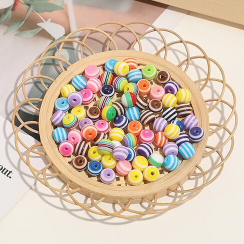 200pcs 8mm Resin Stripe Beads Mixed Colors Square Rainbow Beads for Jewelry Making Plastic Cube Beads Colorful Spacer Beads Bracelets DIY Crafts Christmas Ornament Gifts in Kuwait