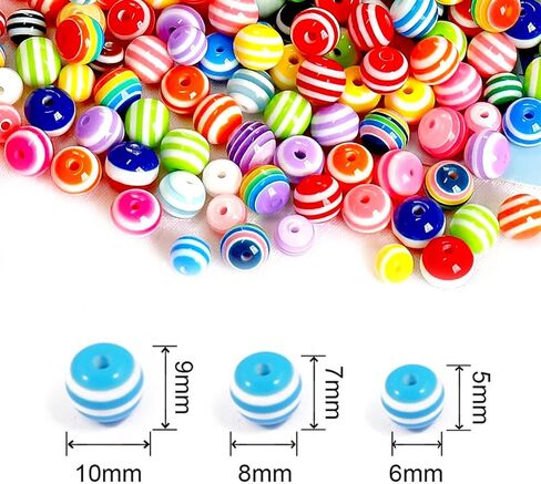 200pcs 8mm Resin Stripe Beads Mixed Colors Square Rainbow Beads for Jewelry Making Plastic Cube Beads Colorful Spacer Beads Bracelets DIY Crafts Christmas Ornament Gifts in Kuwait