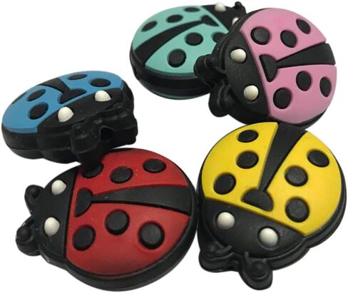 10 قطع من خرز الخنفساء السيليكون من ديكويندي، خرز مطبوع على شكل حيوانات كرتونية، خرز مسطح ملون على شكل سيليكون، خرز فاصل حشرة الخنفساء فضفاض، للبالغين من لوازم الحرف اليدوية (مزيج) in Kuwait