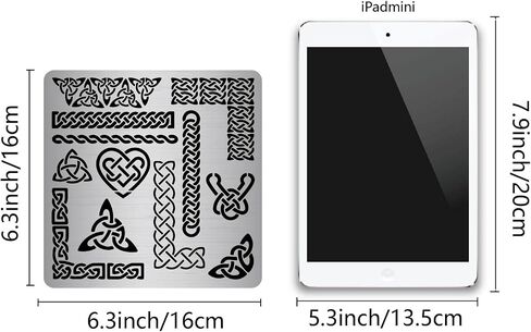 GORGECRAFT 6.3 Inch Metal Celtic Triquetra Knot Stencil Templates Viking Symbol Wicca Reusable Stencils for Painting on Wood Wall Canvas Furniture, Wood Burning, Pyrography Engraving in Saudi Arabia
