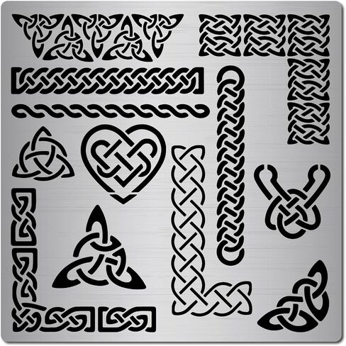 GORGECRAFT 6.3 Inch Metal Celtic Triquetra Knot Stencil Templates Viking Symbol Wicca Reusable Stencils for Painting on Wood Wall Canvas Furniture, Wood Burning, Pyrography Engraving in Saudi Arabia