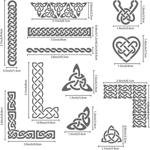 GORGECRAFT 6.3 Inch Metal Celtic Triquetra Knot Stencil Templates Viking Symbol Wicca Reusable Stencils for Painting on Wood Wall Canvas Furniture, Wood Burning, Pyrography Engraving in Saudi Arabia