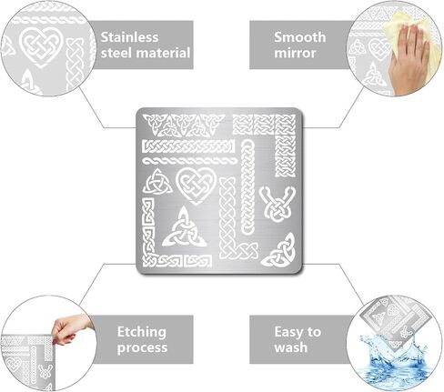 GORGECRAFT 6.3 Inch Metal Celtic Triquetra Knot Stencil Templates Viking Symbol Wicca Reusable Stencils for Painting on Wood Wall Canvas Furniture, Wood Burning, Pyrography Engraving in Saudi Arabia