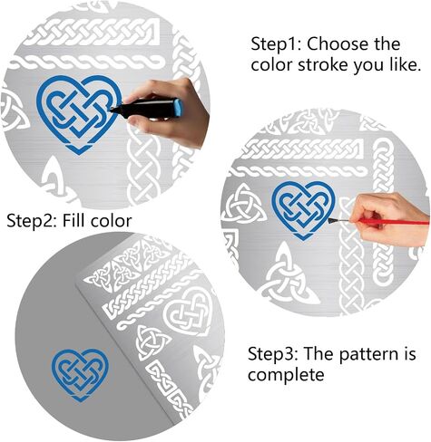 GORGECRAFT 6.3 Inch Metal Celtic Triquetra Knot Stencil Templates Viking Symbol Wicca Reusable Stencils for Painting on Wood Wall Canvas Furniture, Wood Burning, Pyrography Engraving in Saudi Arabia