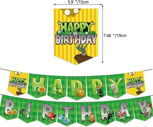 اديليديون 43 قطعة من لوازم حفلات الزومبي للعب بالنباتات، بما في ذلك لافتة عيد ميلاد سعيد من بي في زد، زينة كعكة بي في زد، بالونات لاتكس بي في زد للاطفال الاولاد وديكور الحفلات in Kuwait