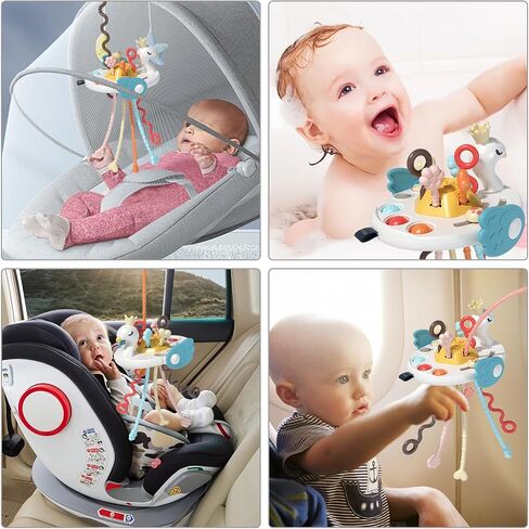OCTOBER LUV Montessori Toys for Babies 6-12 Months, Multi-Sensory Activity Toys for 1 Year Old, Pull String Teething Toys for Babies 12-18 Months, Toddler Travel Toys Car Seat High Chair Airplane Toy in Saudi Arabia