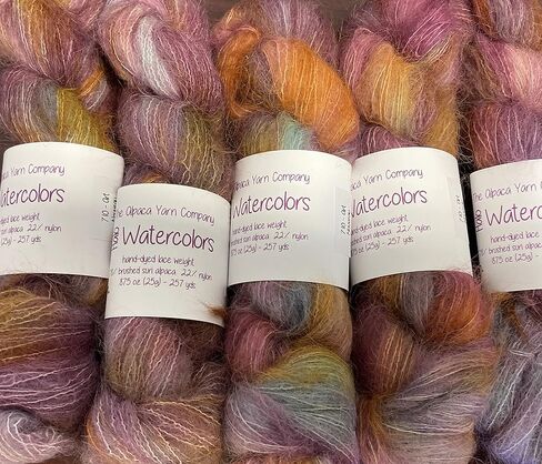Halo Watercolors #710 Art Nouveau - Hand-Dyed Brushed Alpaca Yarn Lace Weight 257 yd / 25g in Kuwait