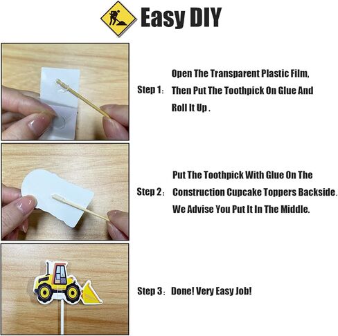 فاراكيل 29 قطعة من اعواد تزيين الكب كيك للبناء، لافتة ايقاف شاحنة قلابة وحفارة وجرار لتزيين الكب كيك لحفلات اعياد الميلاد وحفلات استقبال المولود وحفلات اعياد الميلاد للاطفال in Kuwait