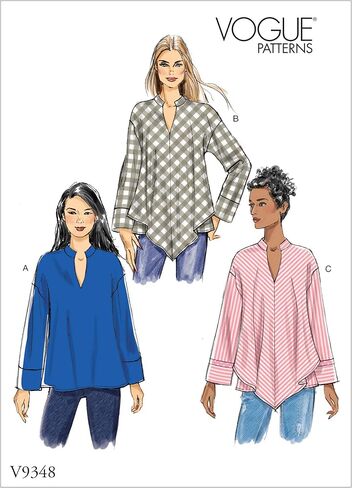 Vogue V9348Y Easy Women's Pullover Stand-Up Collar Top Sewing Patterns, Sizes 4-14 in Saudi Arabia