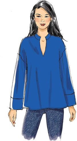Vogue V9348Y Easy Women's Pullover Stand-Up Collar Top Sewing Patterns, Sizes 4-14 in Saudi Arabia