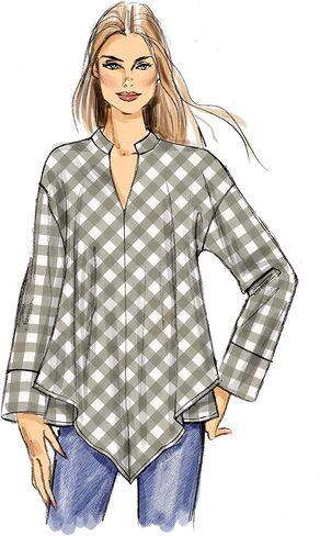 Vogue V9348Y Easy Women's Pullover Stand-Up Collar Top Sewing Patterns, Sizes 4-14 in Saudi Arabia