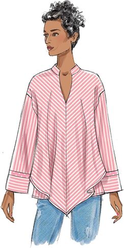 Vogue V9348Y Easy Women's Pullover Stand-Up Collar Top Sewing Patterns, Sizes 4-14 in Saudi Arabia