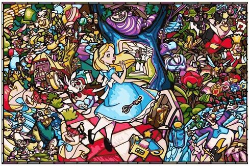 مجموعة طلاء من الاكريليك بالأرقام للبالغين والاطفال من ديزني اليس في بلاد العجائب in Kuwait