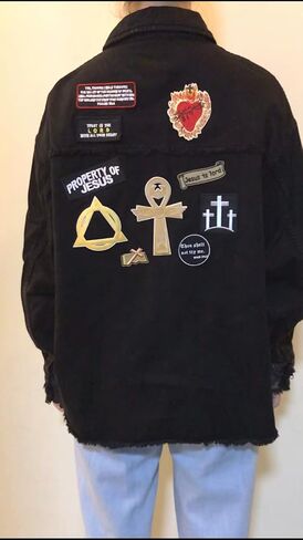 Cute-Patch Jesus is Lord Property of Jesus Embroidered Iron on sew on Patches Badge fot Biker Vest in Saudi Arabia
